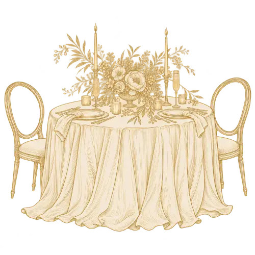 Antique Gold Wedding Table Setting 2 1