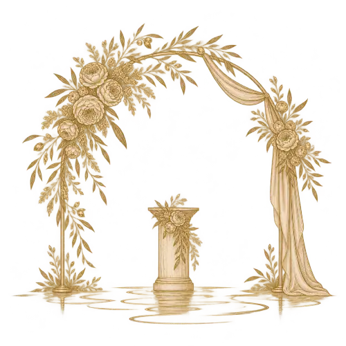 Golden garden wedding arch 1